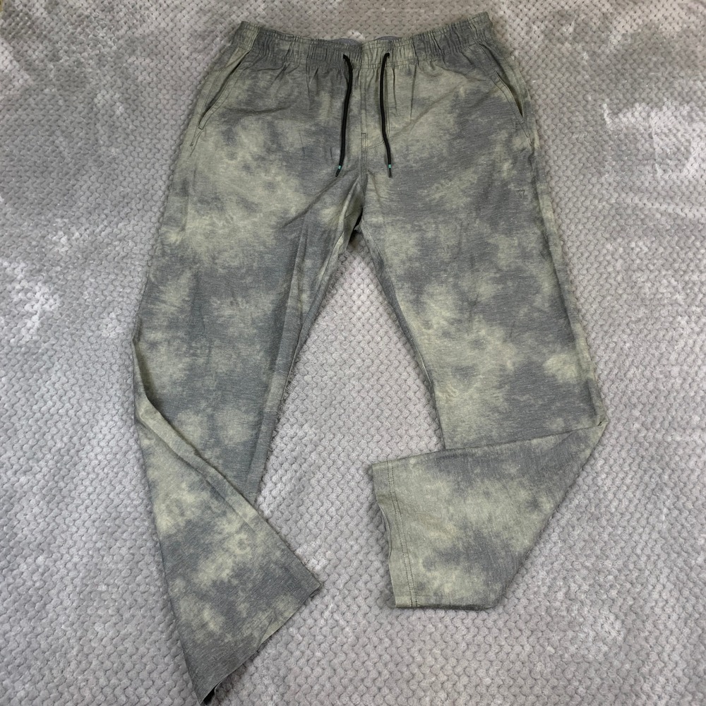 Vissla Henderson Hybrid Pants Mens Large Olive Tie Dye Hemp Stretch M311WHNS